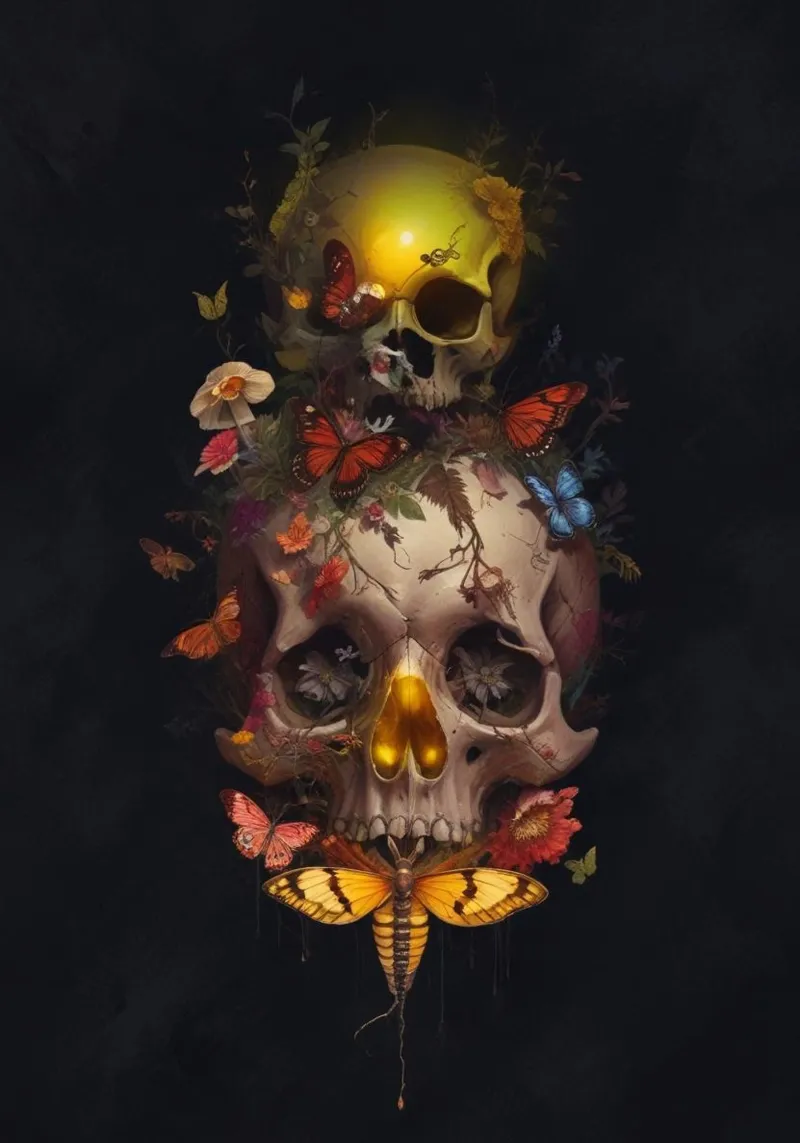 Skull poster with plastic frame by Design by Soph