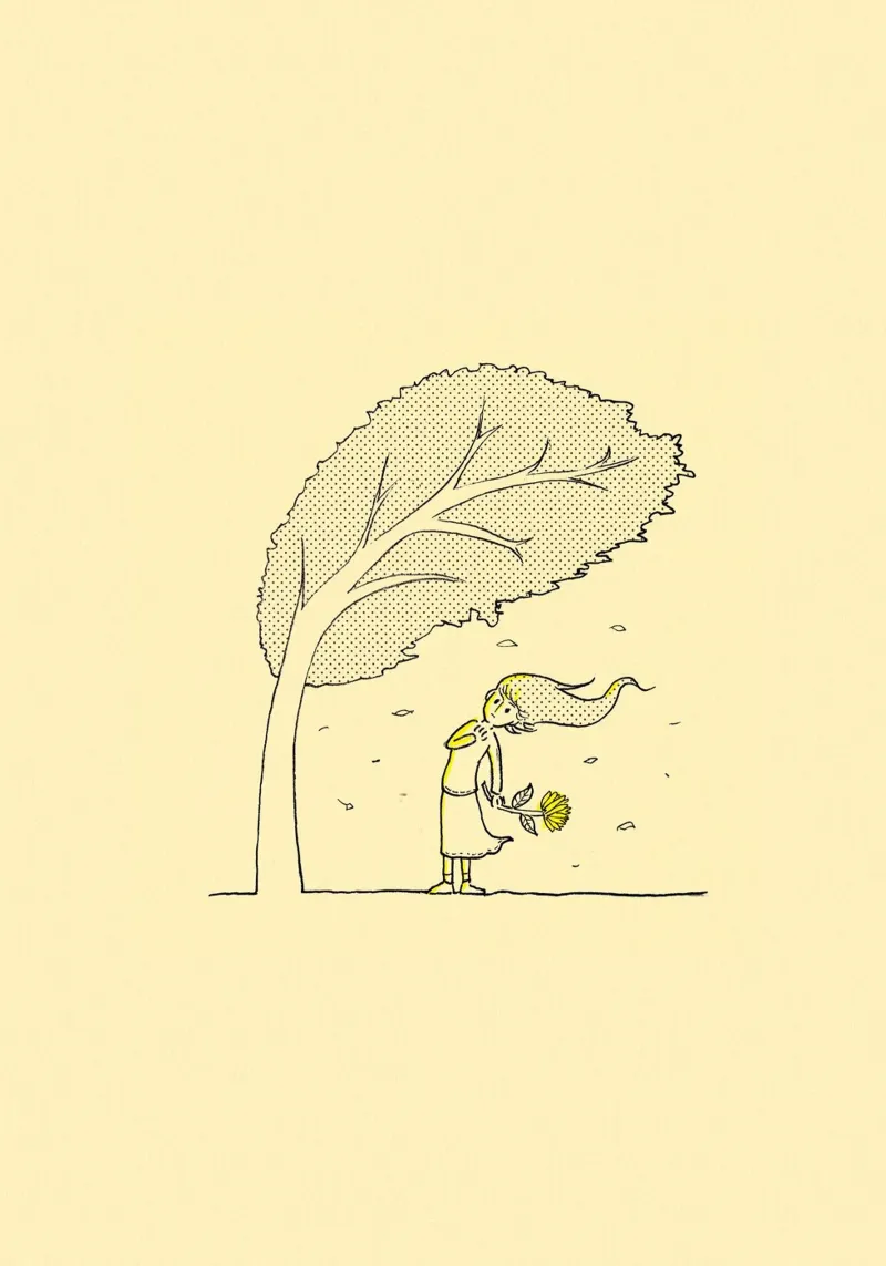 wind through tree and girl plexiglass da scoten
