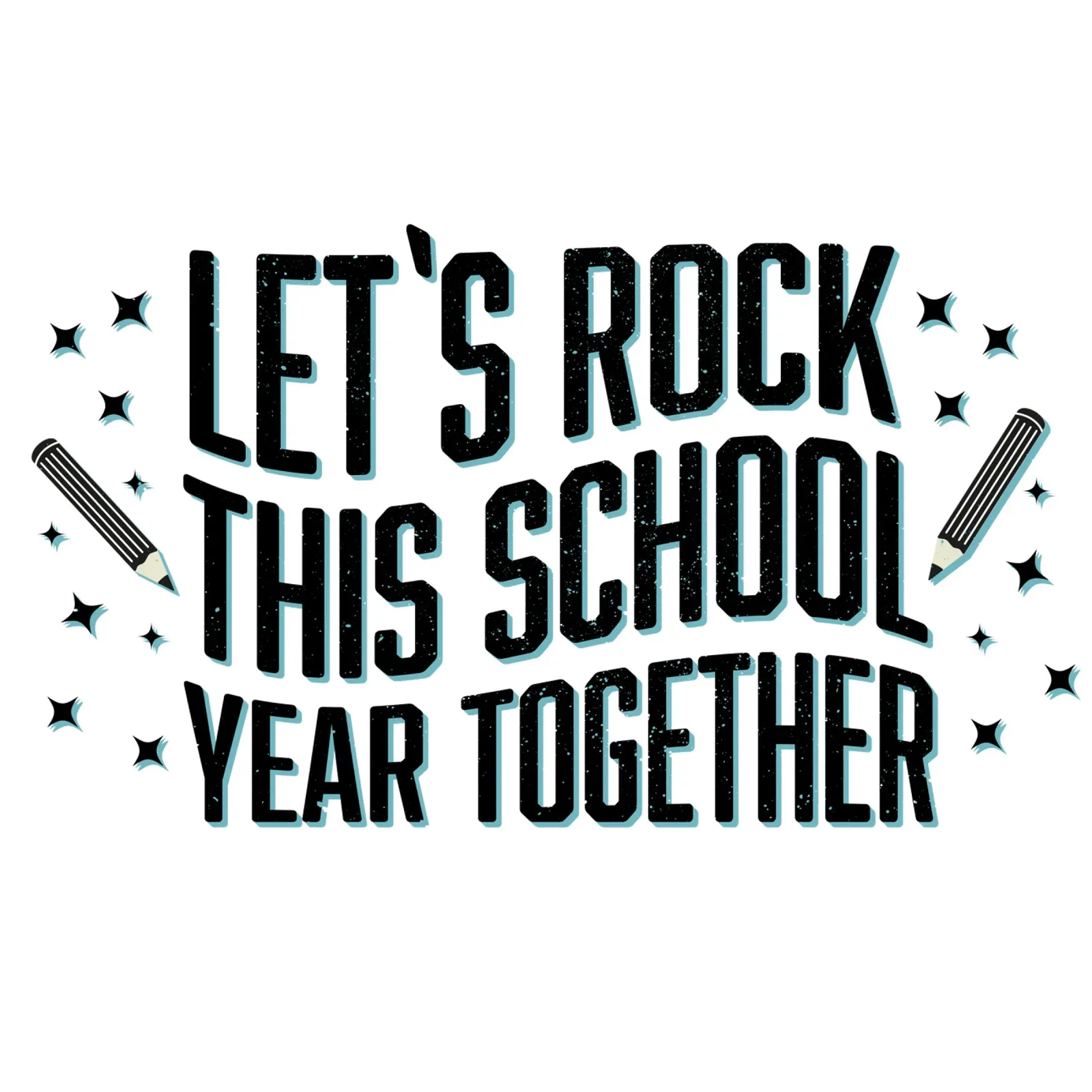 Lass uns dieses Schuljahr gemeinsam rocken Poster mit Holzrahmen von CalliLetters