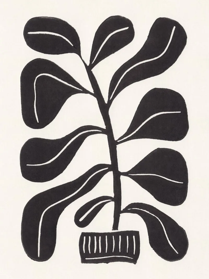 Alisa Galitsyna - Linocut Houseplant pellicola backlit da The Artcircle