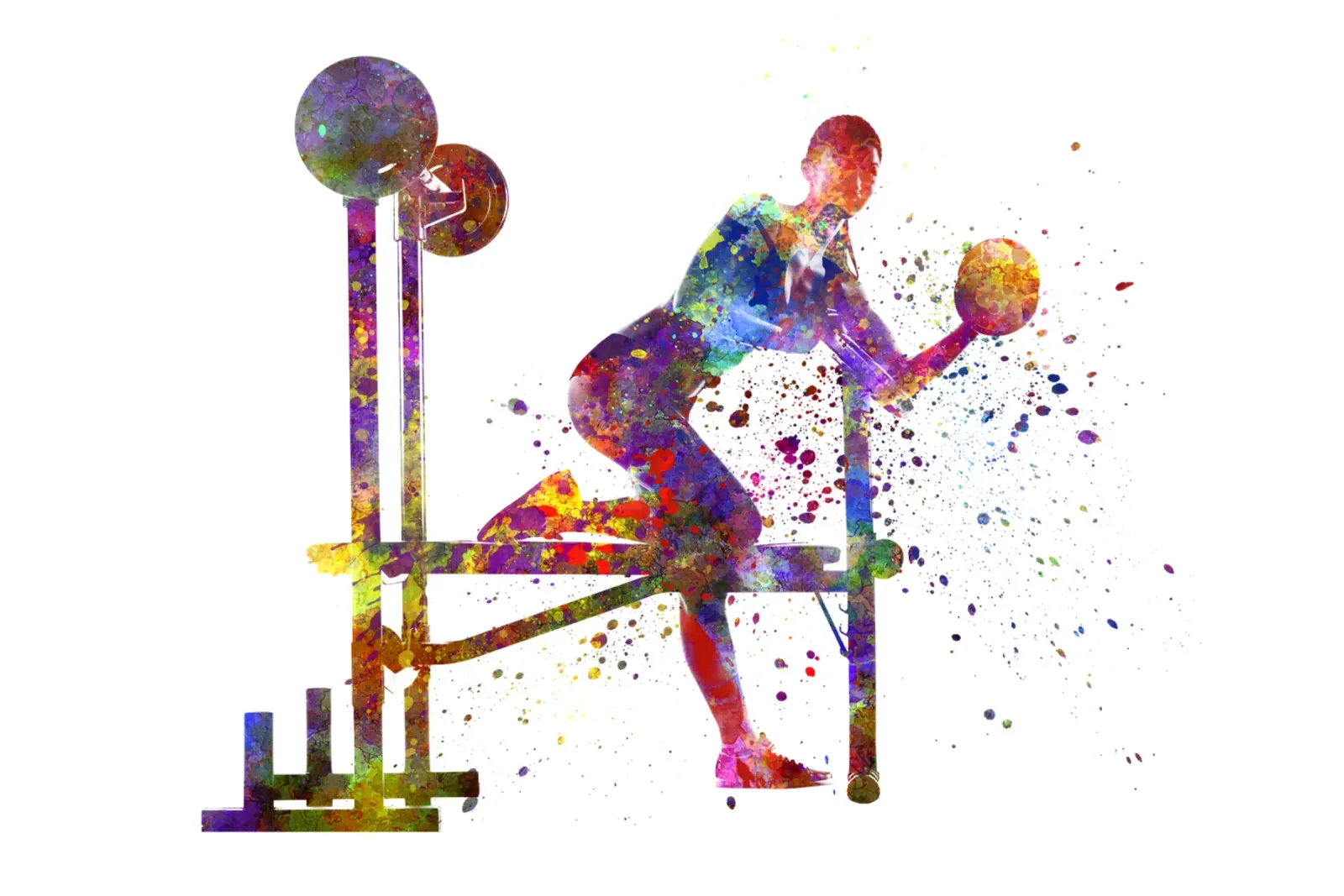 Esercizio di fitness con l'acquerello pellicola backlit da ⚽ Sports Pulse