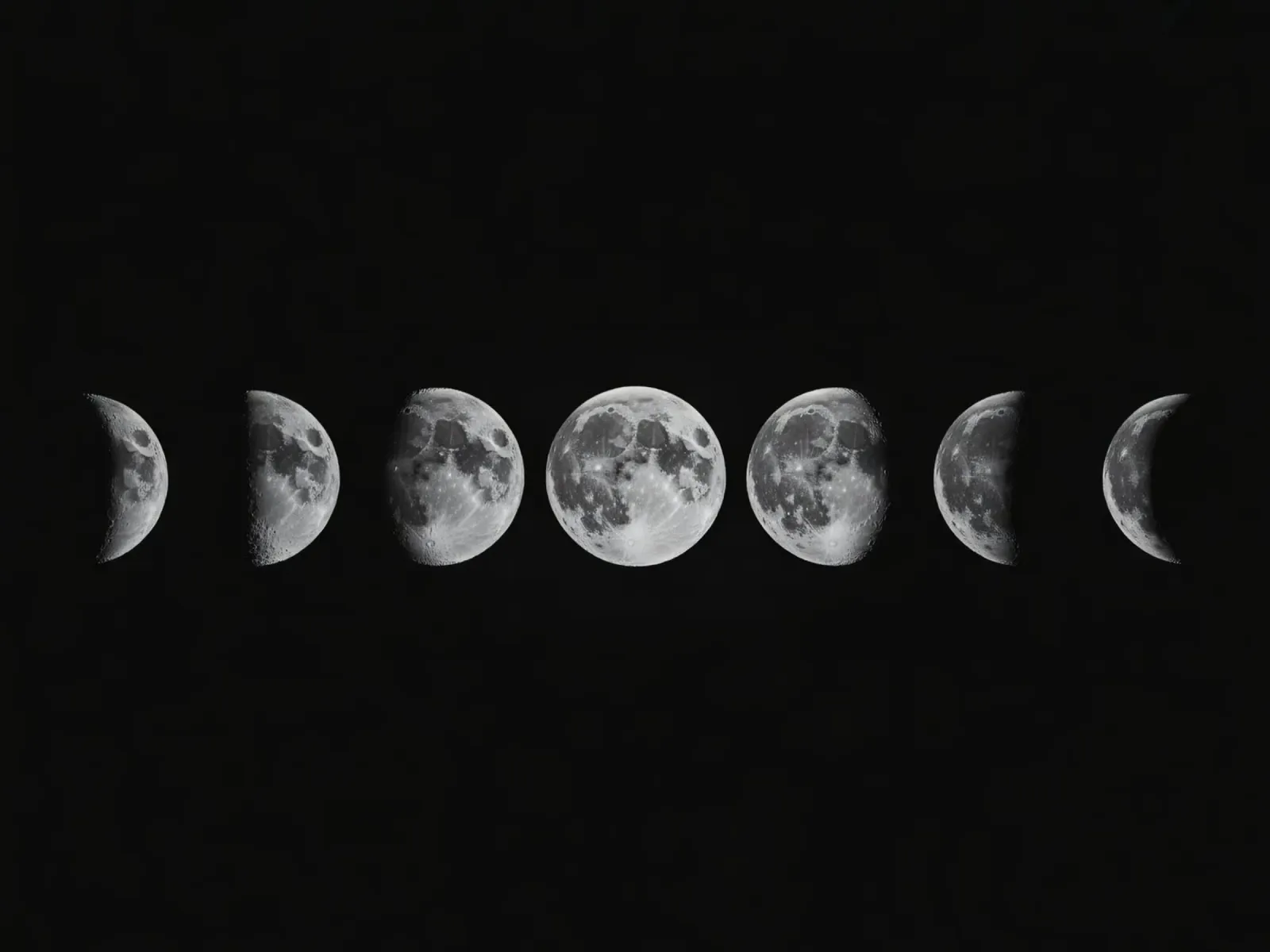 Fasi lunari in bianco e nero - Ciclo lunare pellicola backlit da Plain Thoughts