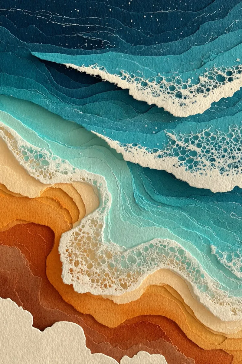 Abstract Coastal Flow carta hahnemühle da Mosaic Dialogue