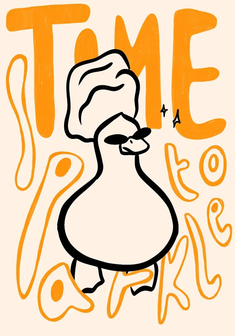 Illustrazione dell'anatra Time to Sparkle pellicola backlit da Tory