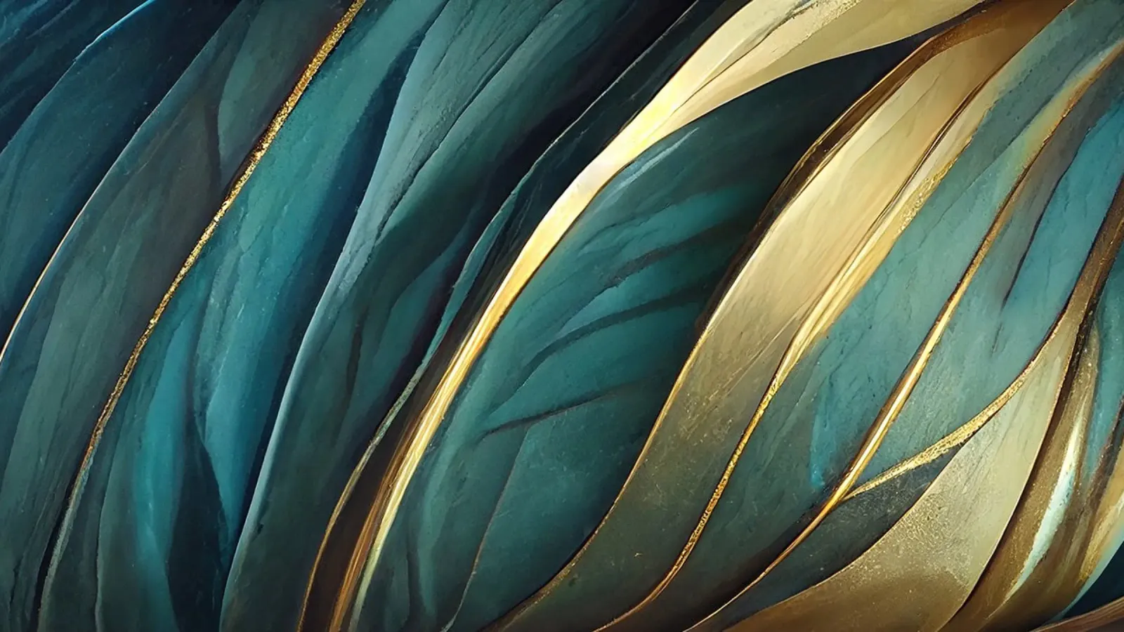 Eleganza oro verde acqua poster con telaio in plastica da Andrea Haase Modern Home
