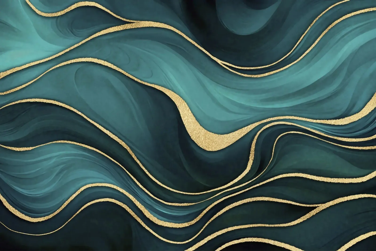 Marmo di lusso verde acqua turchese con oro poster con telaio in alluminio da Andrea Haase Modern Home