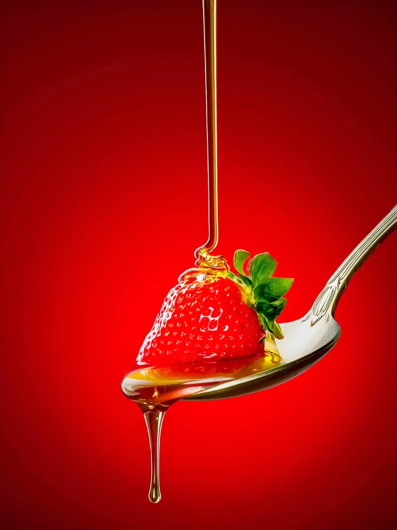 Fragola con miele pellicola backlit da Juergen Wiesler