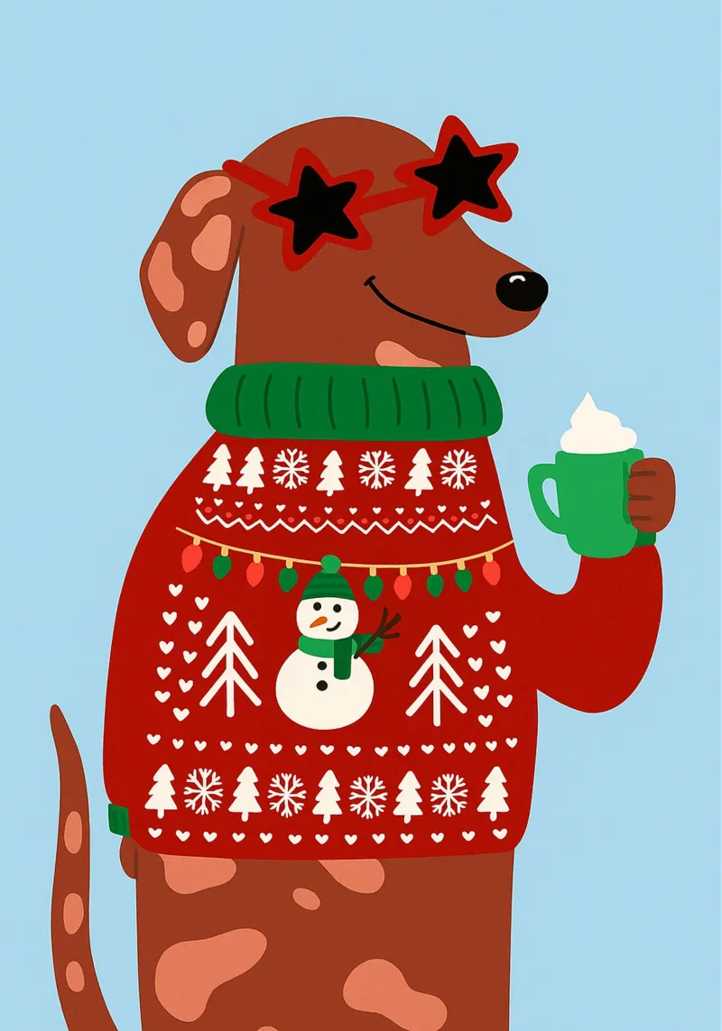 feliz navidad perro metacrilato de Avocadoz