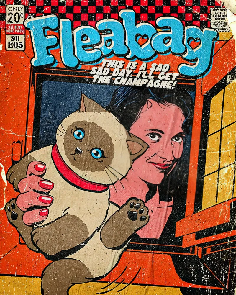 This Is A Sad Day Fleabag And Cat Poster carta hahnemühle da JAMYETY