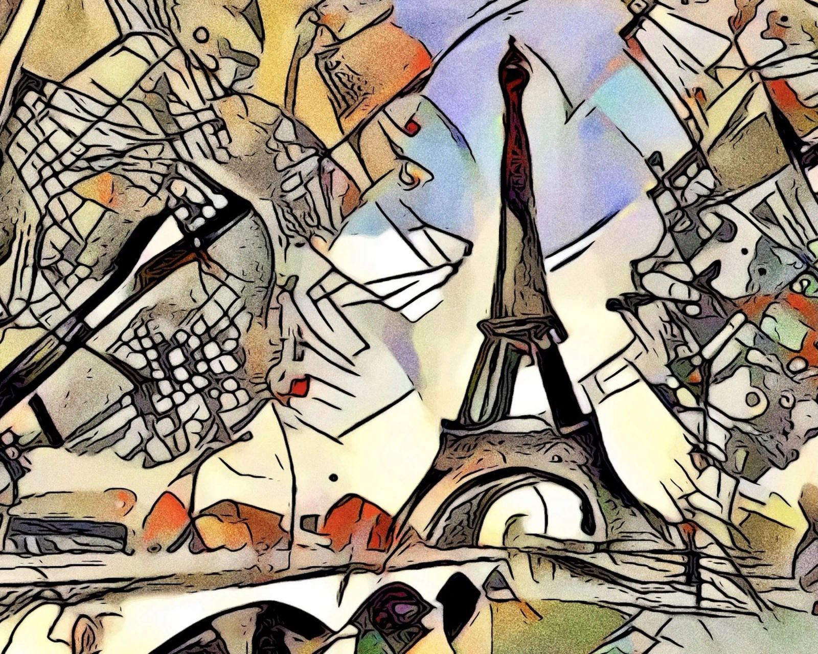 Kandinsky trifft Paris #2 Poster von ZAMART