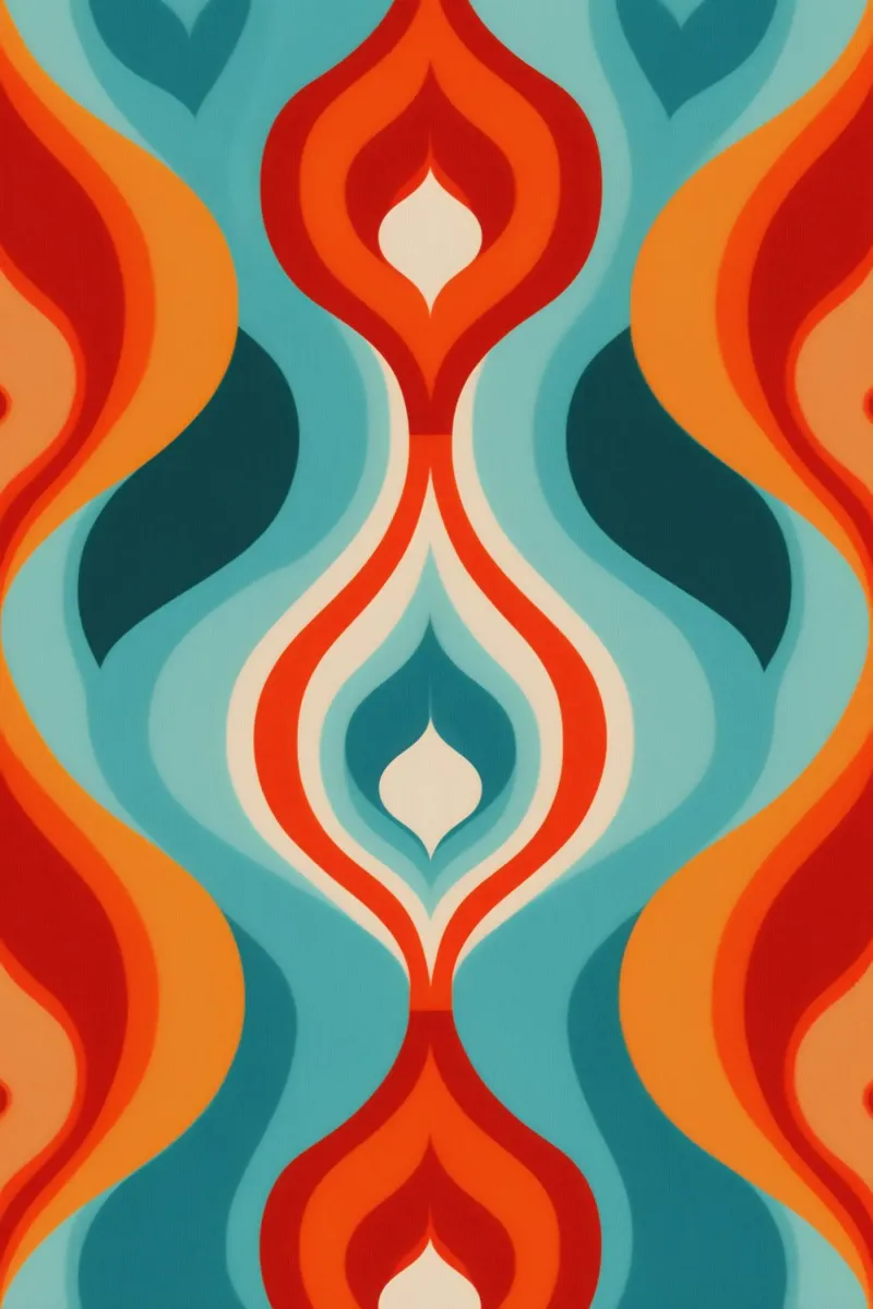 Modello di design psichedelico retrò anni '70 pannello forex da Autofocus