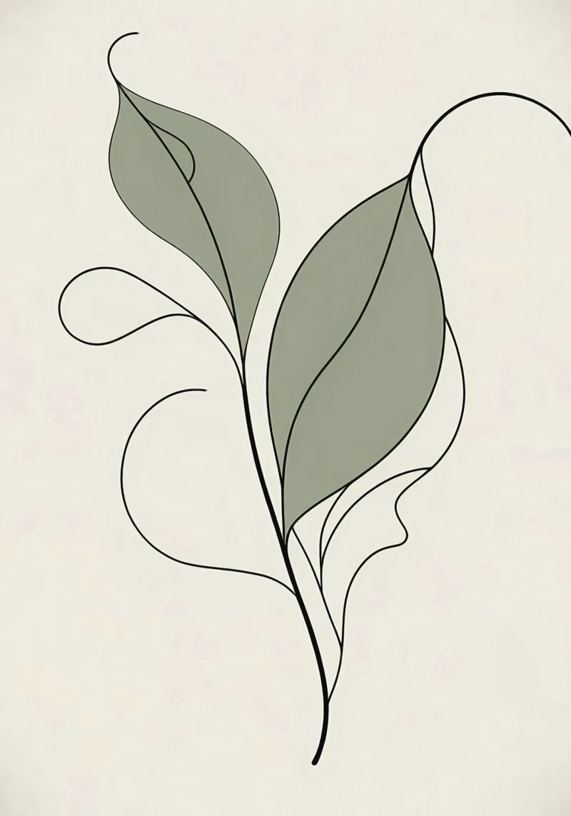 Abstract Tropical Botanical Composition with Banana Leaves canvas by Bloom And Brush