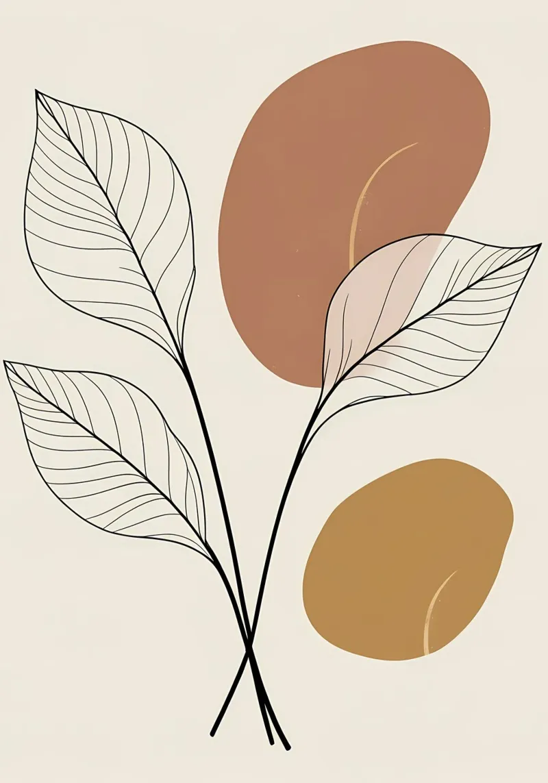 Abstract Terracotta Line Art carta hahnemühle da Bloom And Brush
