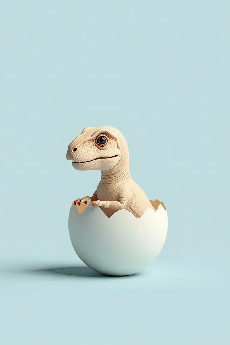 Simpática cría de dinosaurio saliendo de un huevo lámina retroiluminada de DesignDoodle