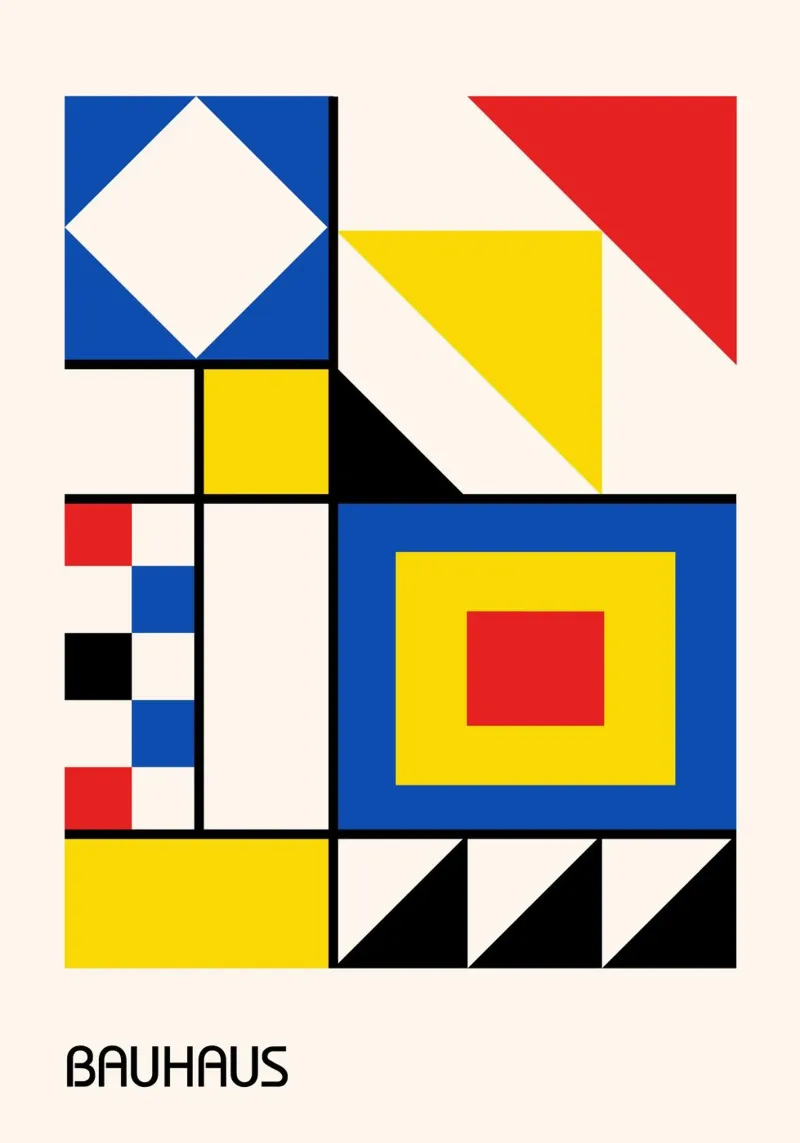 Composizione Bauhaus De Stijl - Forme geometriche astratte alluminio dibond da Grungeo