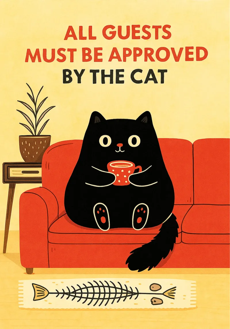tutti gli ospiti devono essere approvati dal gatto poster da Avocadoz