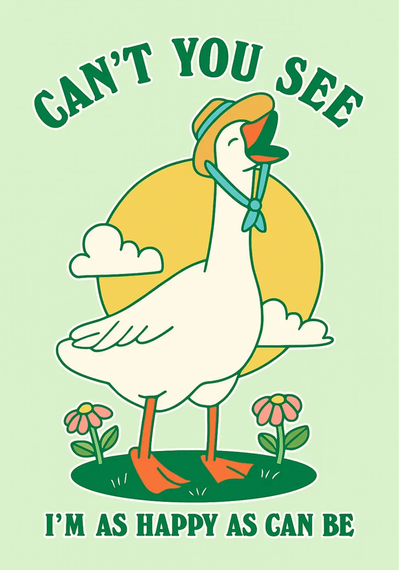 goose cant you see im as happy as can be canvas by Avocadoz