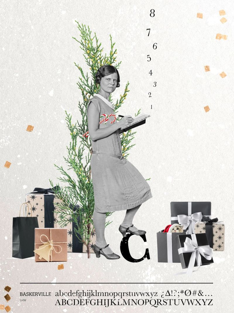 Collageri - Kersttelling poster met kunststof frame van The Artcircle