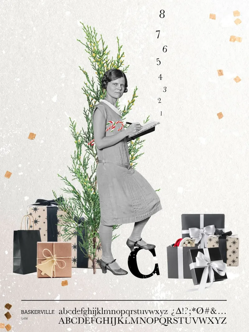 Collageri - Christmas Count poster with plastic frame by The Artcircle
