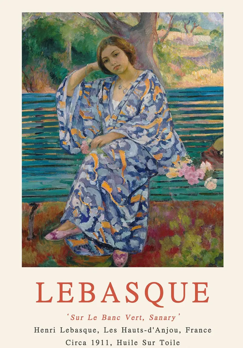 Ragazza su una panchina verde, 1911 carta hahnemühle da Roy Terrell