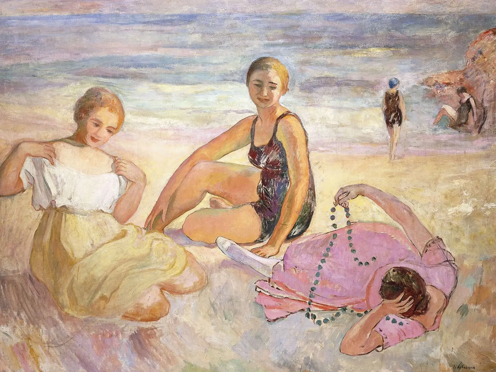 Tre donne sulla spiaggia carta hahnemühle da Roy Terrell