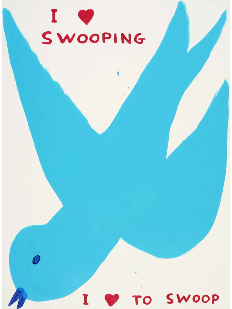 I Love Swooping David Shrigley I Love Swoop alluminio dibond da RANDER J