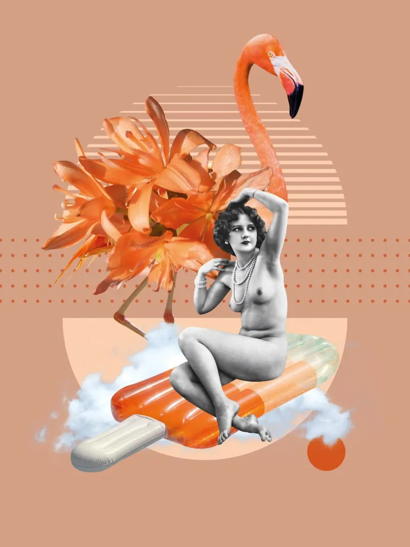 Collageri - Last Summer canvas with Floater frame by The Artcircle