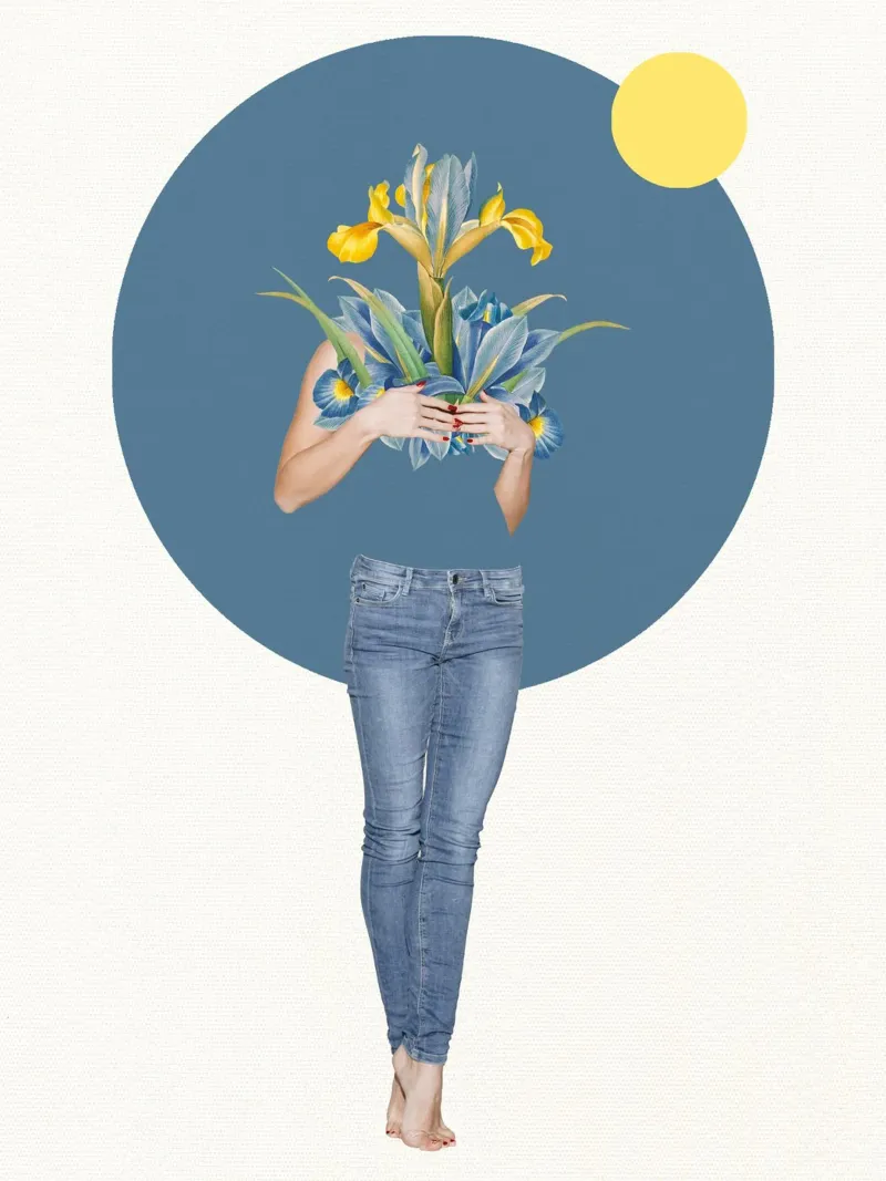Collageri - Jeans aderenti alla pelle poster con telaio in plastica da The Artcircle