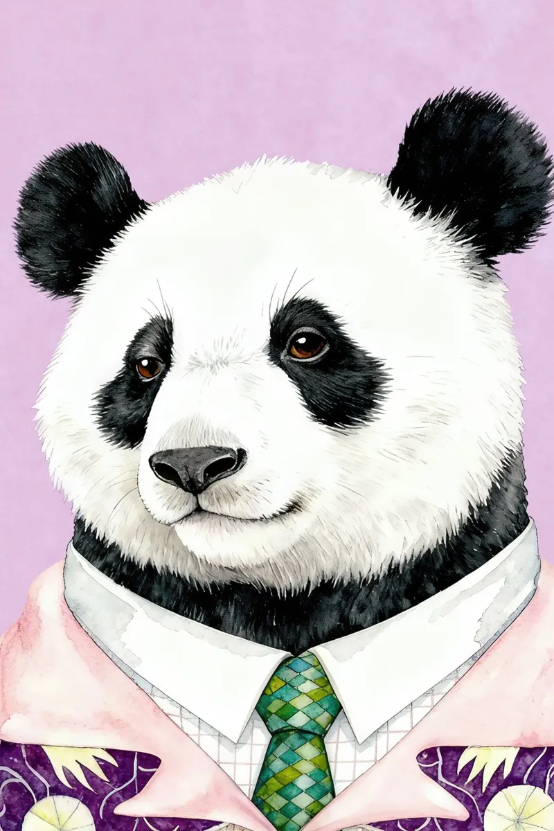 Panda Gentleman pellicola backlit da Attaboy Dsgn
