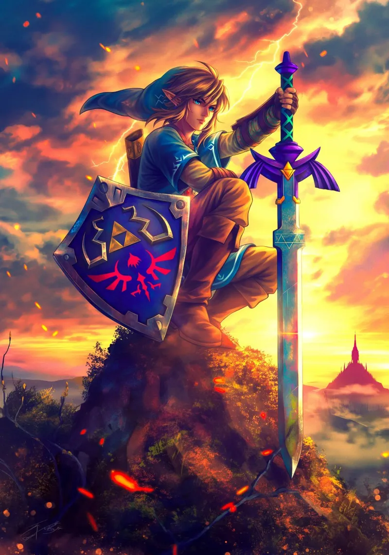 Link from The Legend of Zelda carta hahnemühle da Stellar Creative