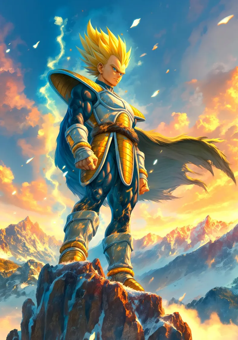Super Saiyan Vegeta Dragon Ball DBZ carta hahnemühle da Stellar Creative