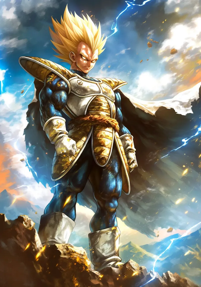 Super Saiyan Vegeta Dragon Ball DBZ carta hahnemühle da Stellar Creative