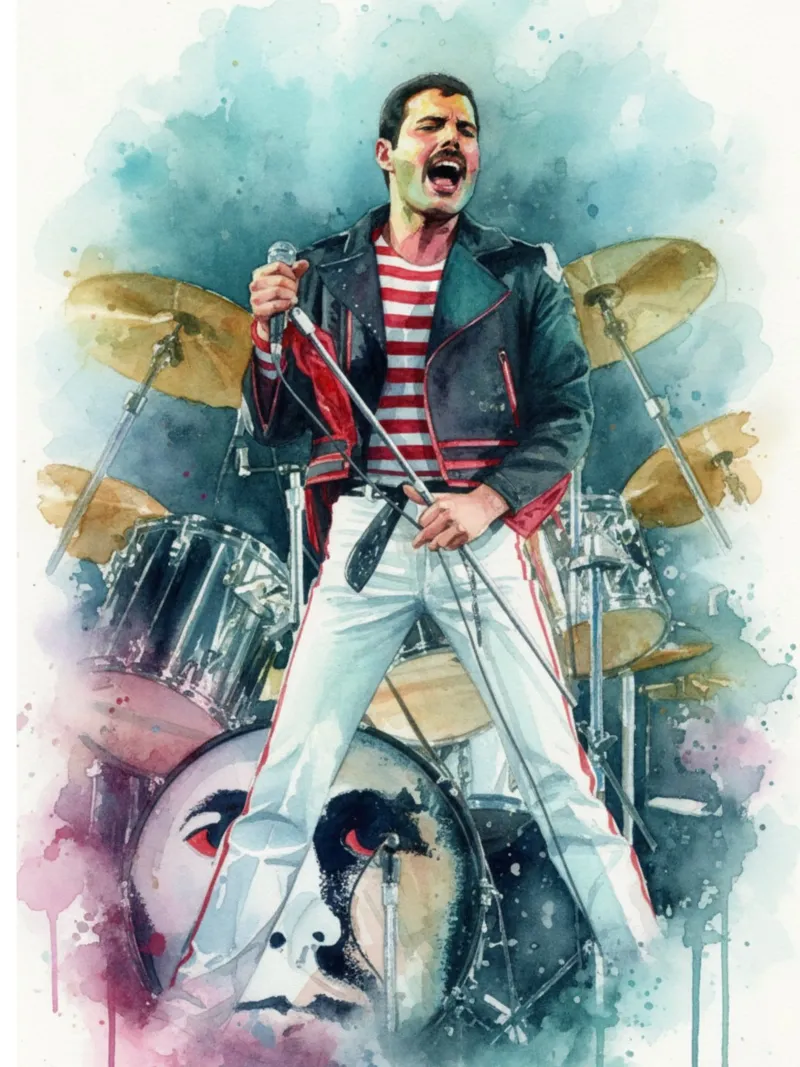 Freddie Mercury abstracte kunst canvas van Kalis