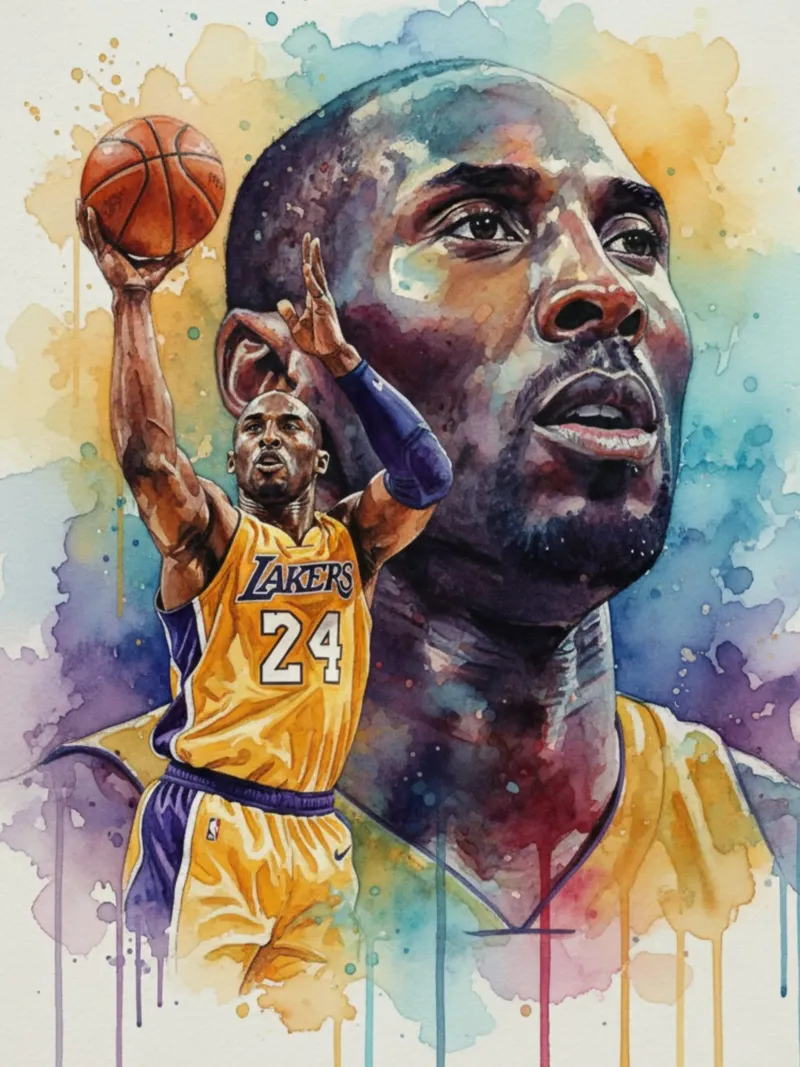 Kobe Bryant colorato plexiglass da Kalis