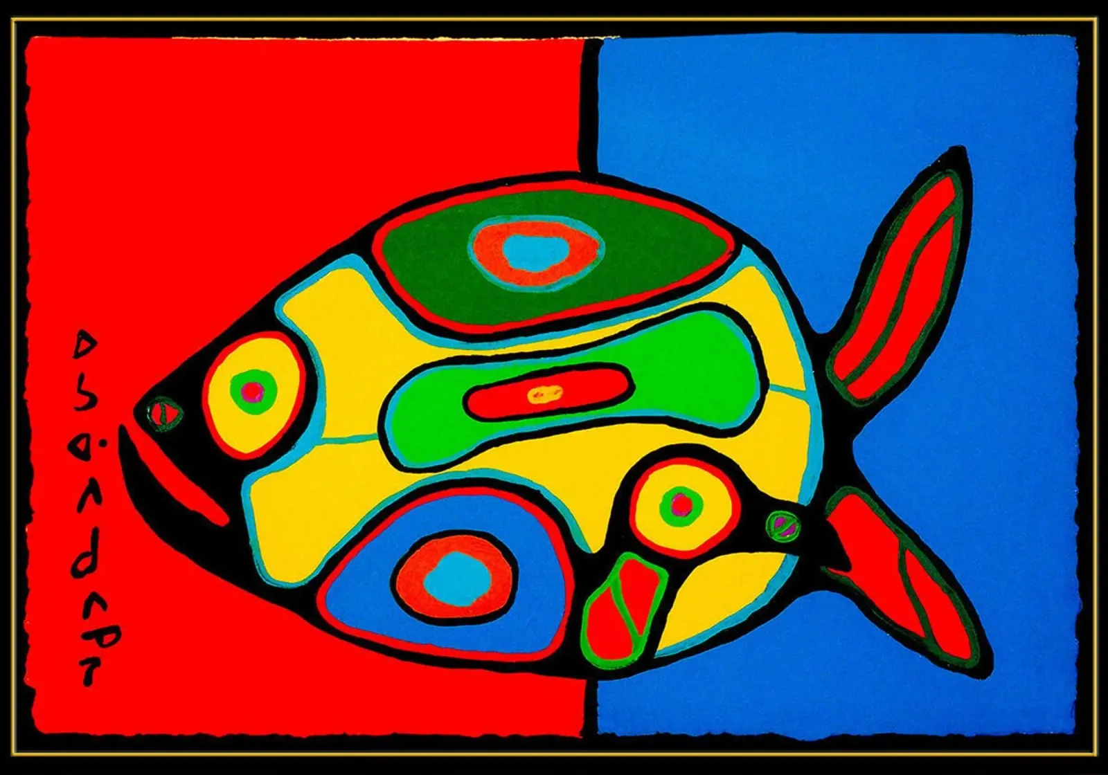 Norval Morrisseau Il pesce pellicola backlit da Riley Art Studio