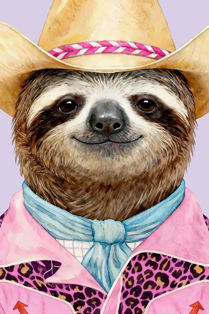 Sloth Cowboy pellicola backlit da Attaboy Dsgn