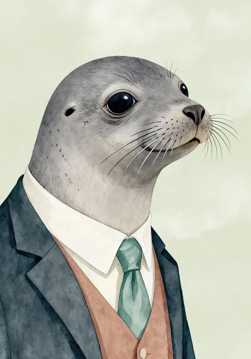Seal in Suit poster da Attaboy Dsgn