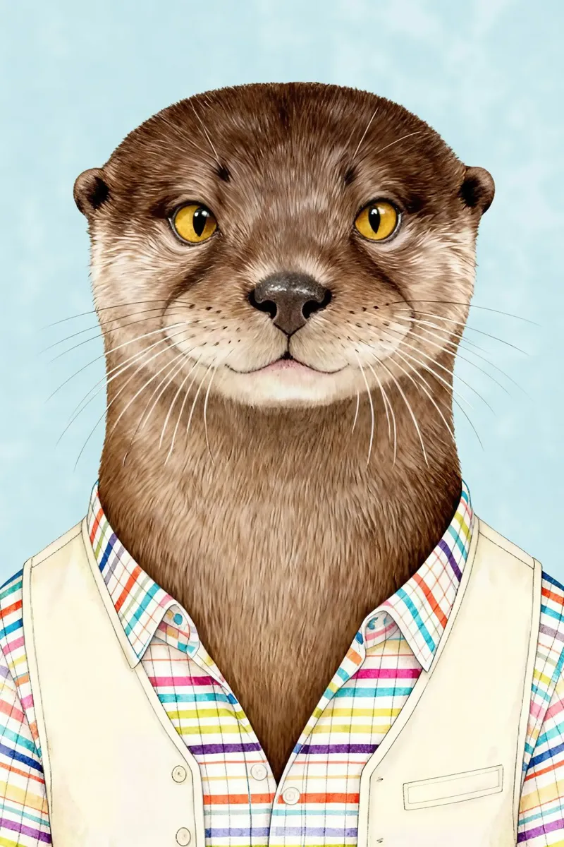 Modern Otter Portrait alluminio dibond da Attaboy Dsgn
