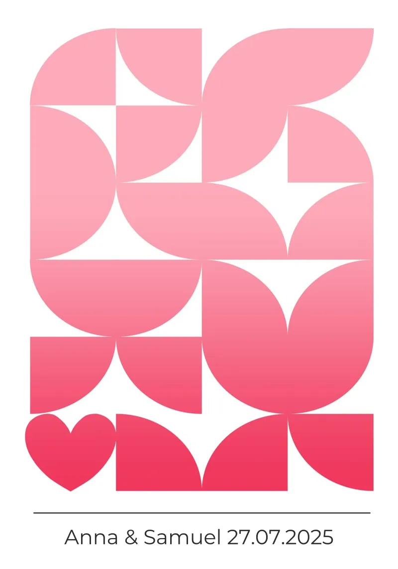 Wunschname - geometrisch pink abstrakt pellicola backlit da BAINAI BRICK