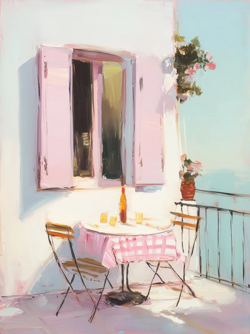 Terrazza solarium in rosa alluminio dibond da Carina Pop & Pastell