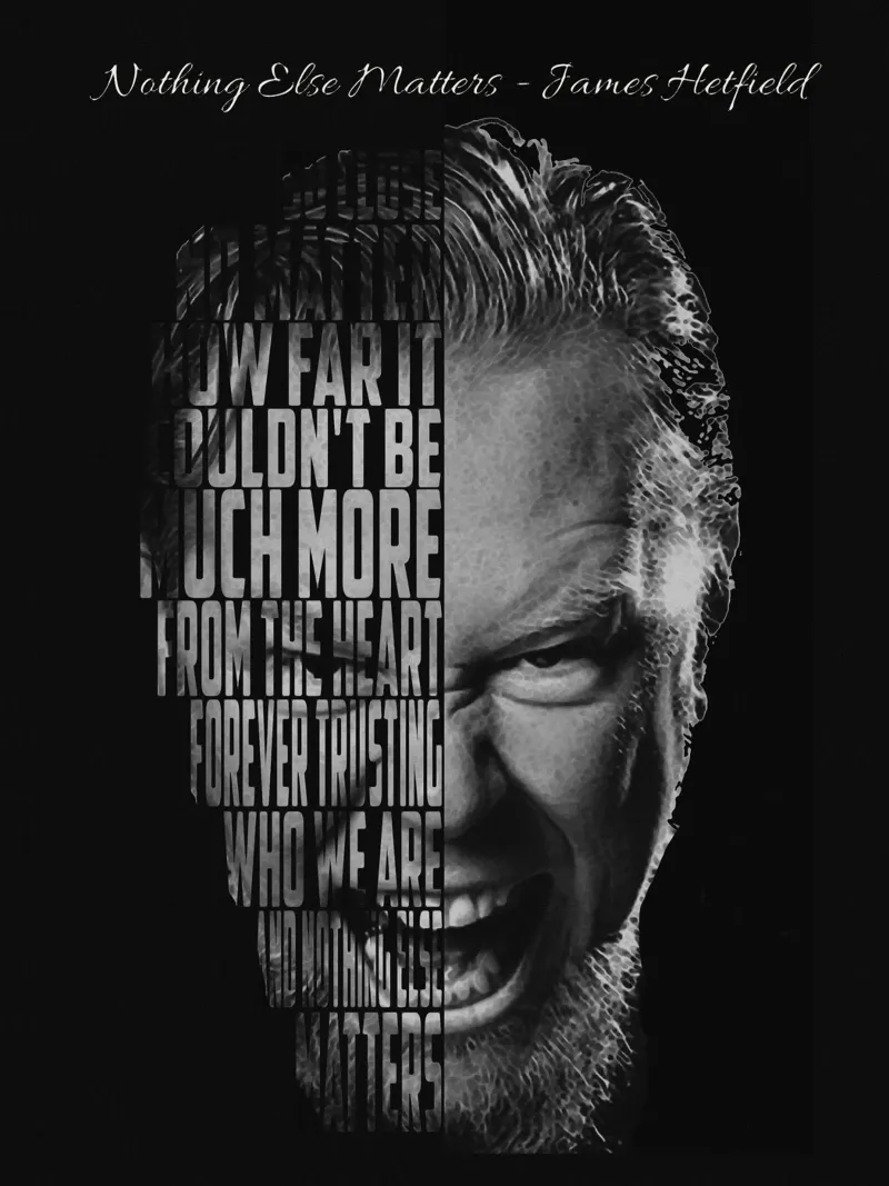 Citas James Hetfield lienzo con Marco flotante de Gunawan Rb