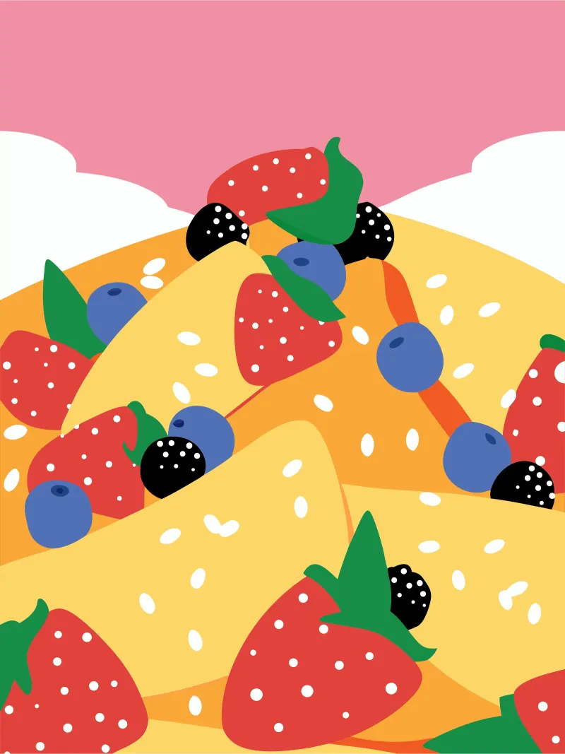 Torta con fragole e mirtilli pellicola backlit da OFFICIAL FRUIT & VEGETABLES