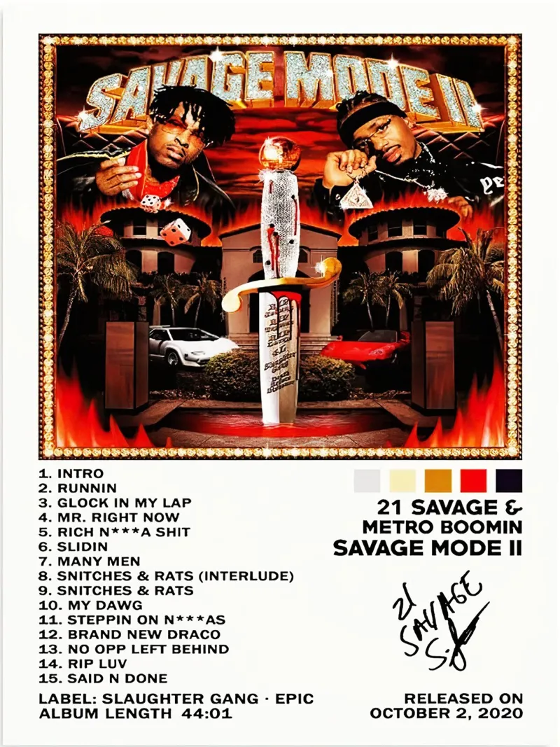Savage Mode II 21 Savage & Metro Boomin pannello forex da Roronoa7