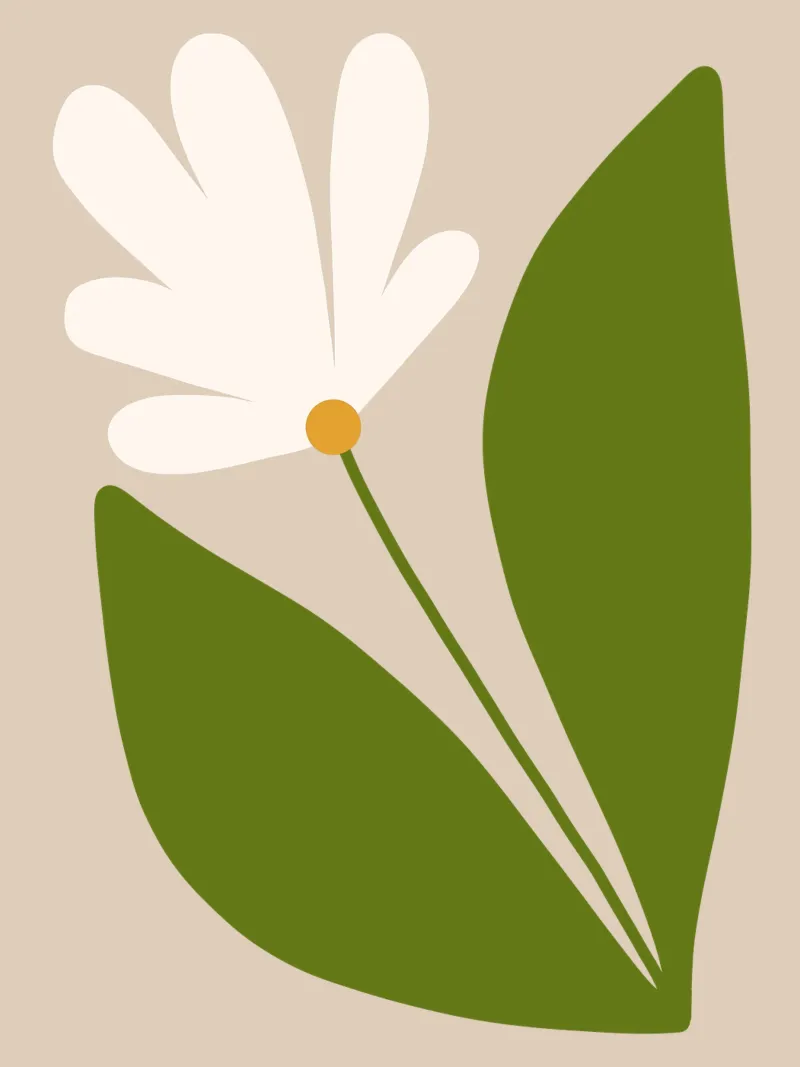 White Green Bloom alluminio dibond da TijanaArtStudio88