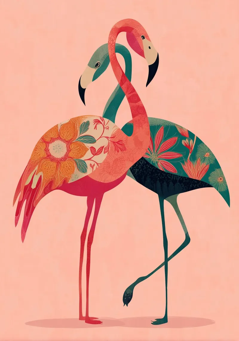 Harmony in Pink - Romantic Flamingo Art alluminio dibond da Luca