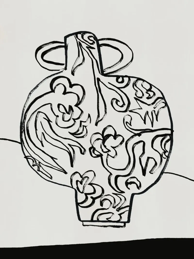 Vaso floreale bianco e nero carta hahnemühle da Life of Pie