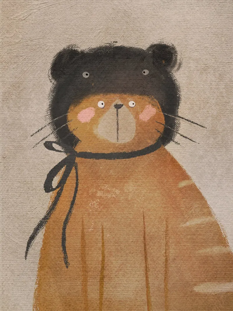 Nelli Suneli - Gatto con cappello poster con telaio in plastica da The Artcircle