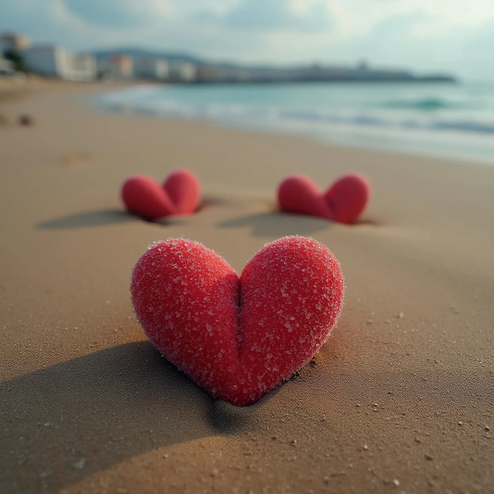Cuori sulla spiaggia_3 plexiglass da Pink- und LoveArt by LK