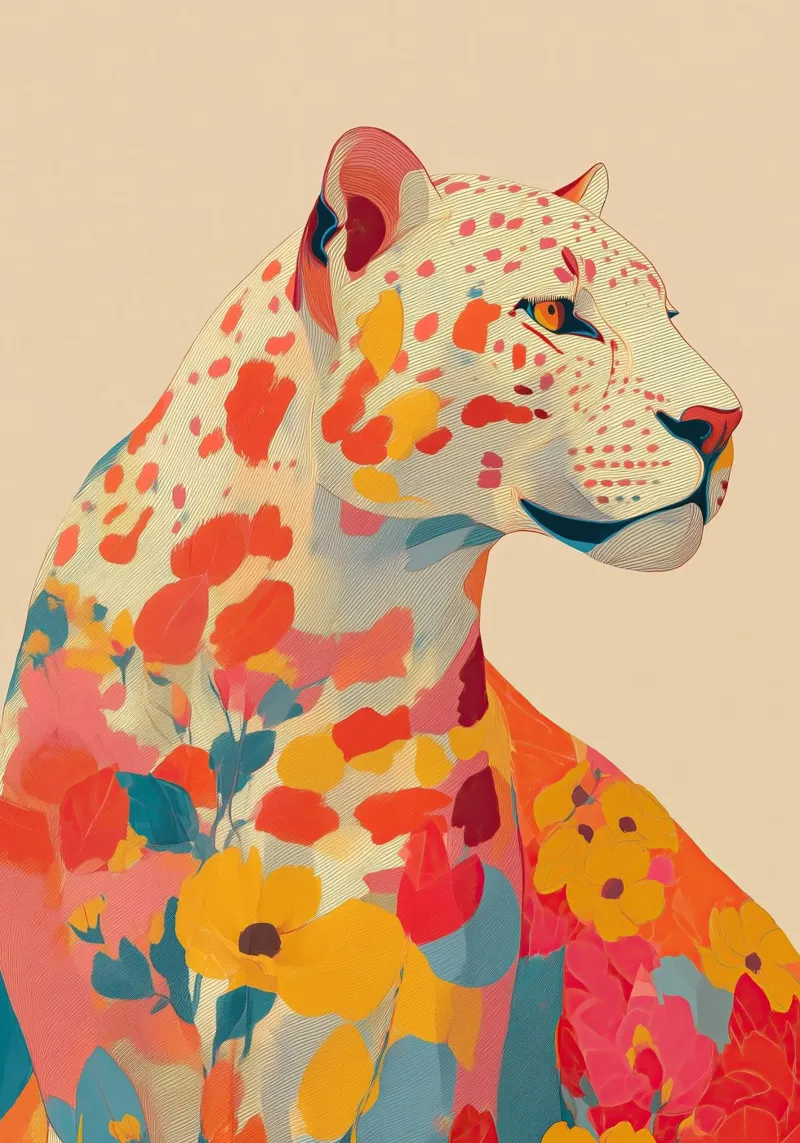 Leopard in Bloom plexiglass da Luca