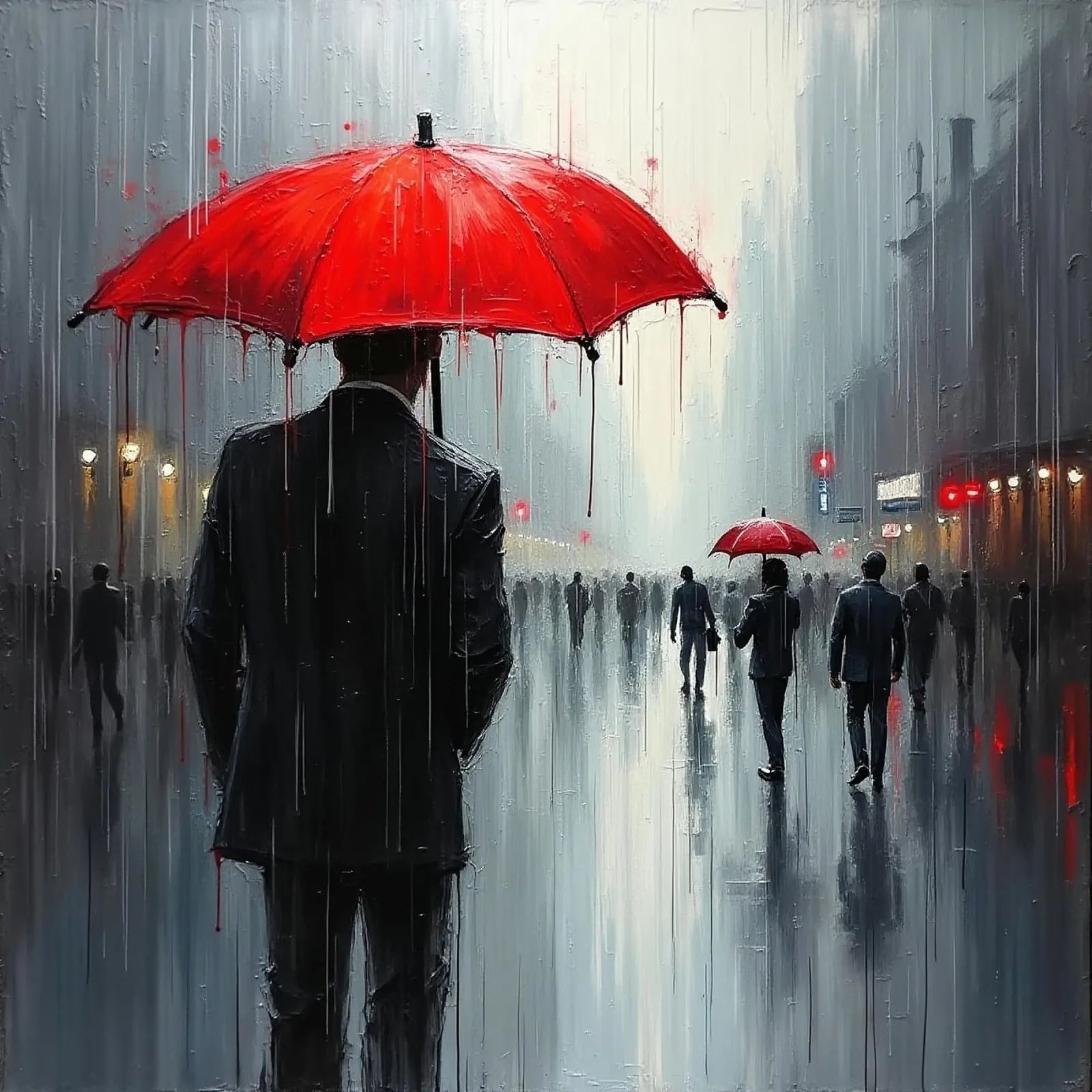Walk in the rain_ombrello rosso_1 pellicola backlit da Fantasie & Mystikwelten by LK